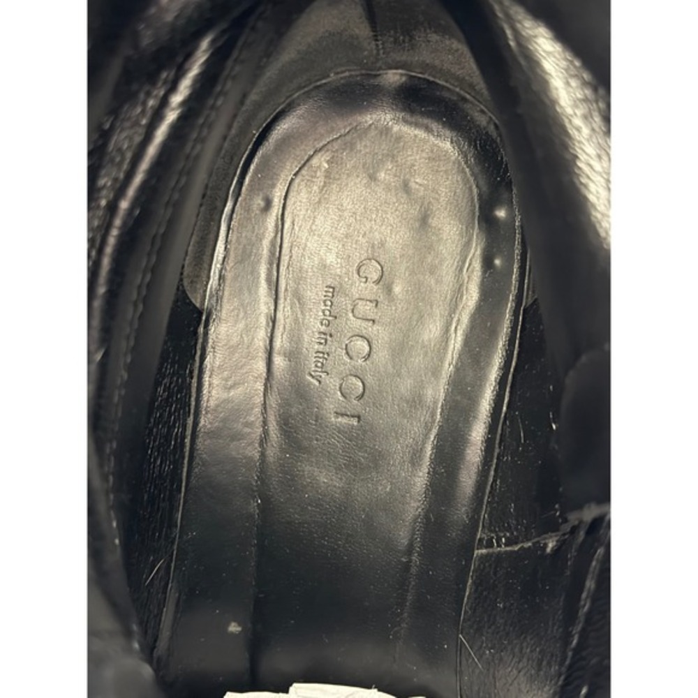 Gucci Black Pebbled‎ Leather Side Zip Ankle Moto Boots Womens 37.5 - Picture 6 of 8